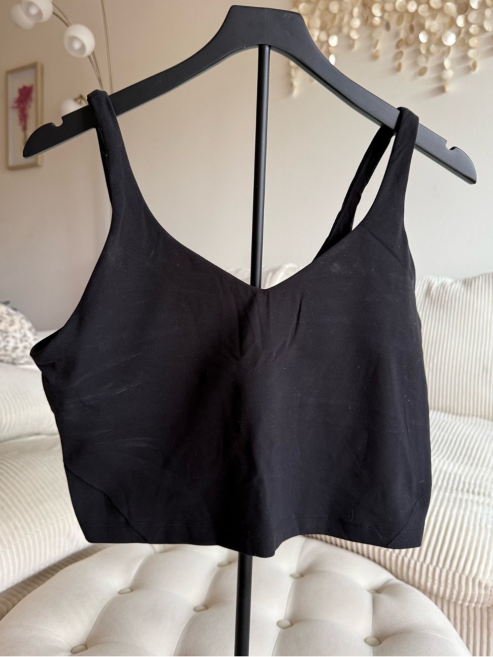 women’s black Lululemon sports bra tank top